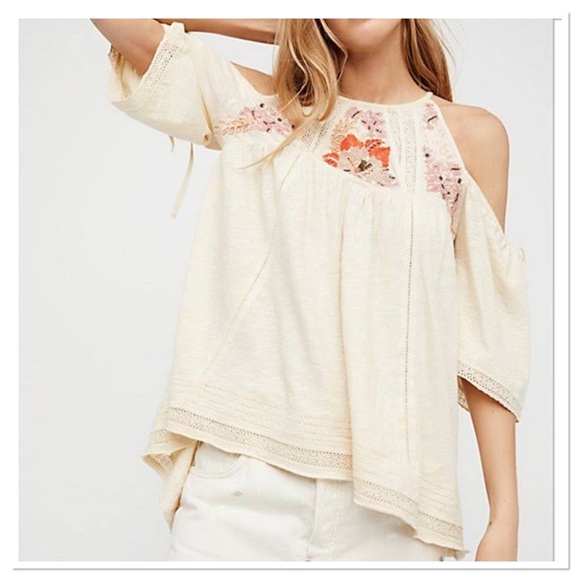 Free People Fast Times Cold Shoulder Top Sz XS - Picture 10 of 15